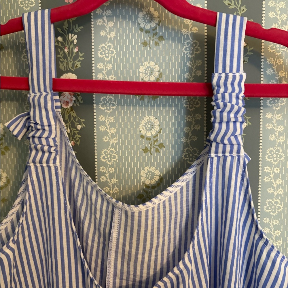 art class Blue and White Striped Kids Swim Coverup - Picture 4 of 7